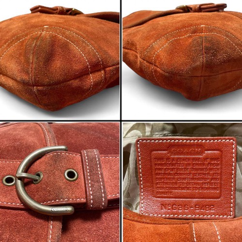 COACH Vintage Suede 2-way One-Shoulder bag Soho Orange Suede Leather Women's Bag - Picture 20 of 24