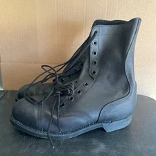 Biltrite Ansi Shoe Distressed Black Leather Steel Toe Combat Boot 7.5 W Military