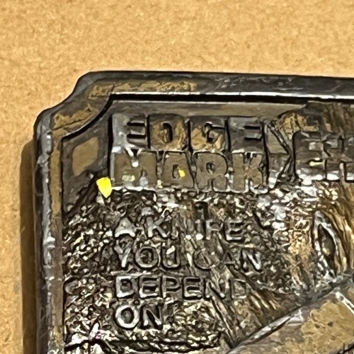 Vintage Edge Mark Explorer Belt Buckle Gutmann Cutlery 1977 Advertising Promo - Picture 4 of 13