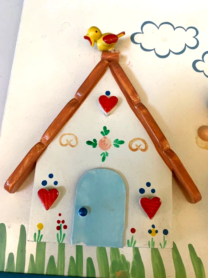 2 adorables placas de pared de madera 3D años 60 Humpty Dumpty Jack & Jill rimas infantiles Foto 4 de 4