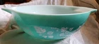 JAJ Pyrex Gooseberry Cinderella Mixing Bowl Large 26cm Duck Egg Blue Turquoise.
