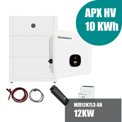 Growatt Komplettset MID 12KTL3-XH 12kW Hybridwechselrichter 3-phasig & APX 10.0P