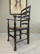 Georgian Wavy Ladderback Country Armchair FREE POSTAGE 