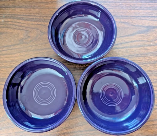 3 Homer Laughlin Fiesta Fruit Bowls 5 3/8 In Plum (Purple) VGC