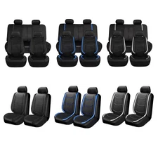 2/5-Seats Car Seat Covers Full Set Leather Cushion Protectors Front Rear For Kia