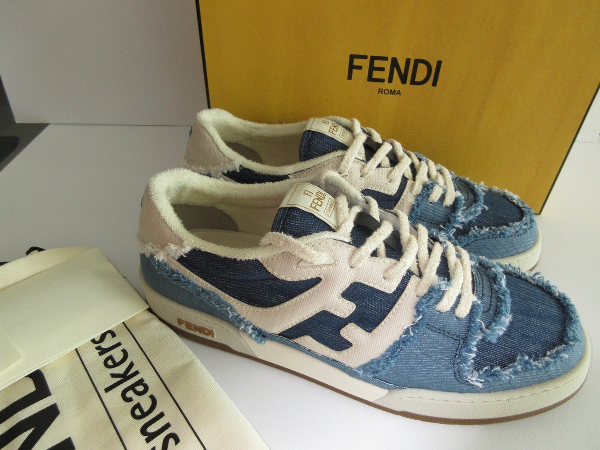 スニーカー FENDI Fendi Match leather sneakers B.ICE B.ICE BIAN BIA $1,050 Fendi Match Denim Sneaker DENI B ICE BLU LG BL, Size