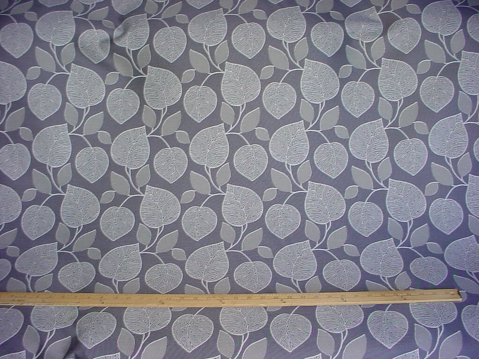 Tela de tapicería gris damasco hoja divertida otoño Robert Allen 231705 7-1/2 años Foto 4 de 4