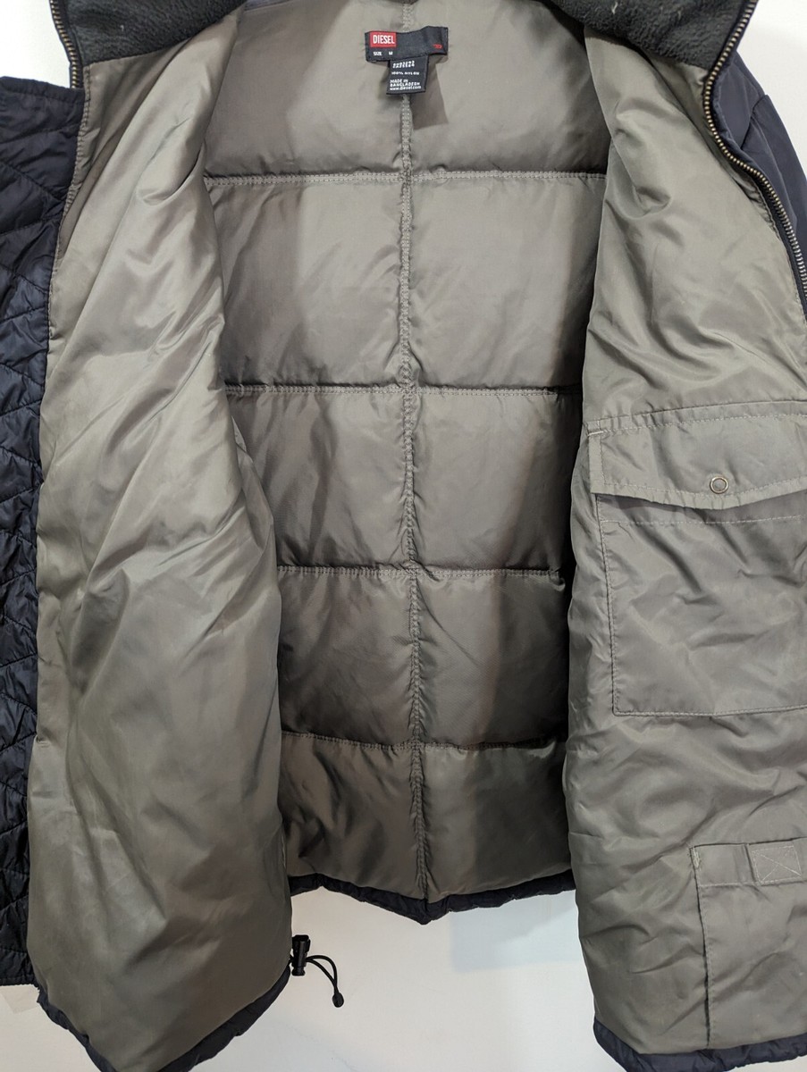 Diesel Men's Black Zip Pocket Puffer Down Coat Jacket Size Diesel Men's Black Zip Pocket Puffer Down Coat Jacket Size