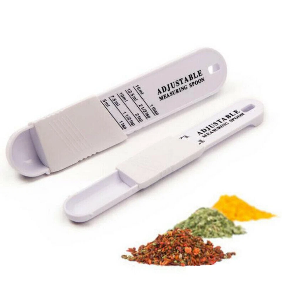 Adjustable Measuring Spoons Set Baking Sliding Scoop 1/8 Teaspoon 1 Tablespoon - Image 3 of 4