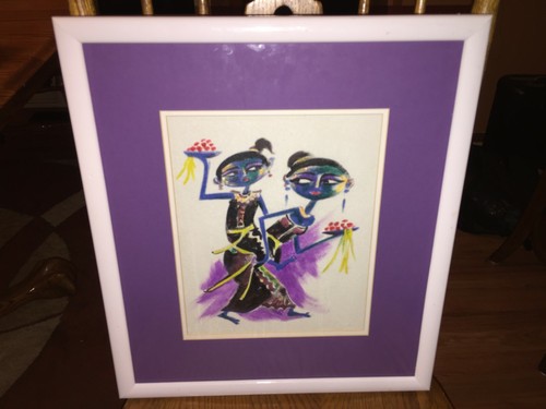 African Theme Style Art Woman Print Purple - Picture 7 of 12