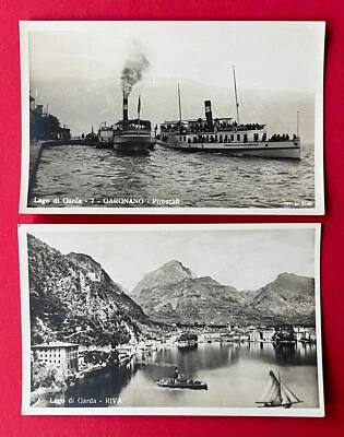 2 x Foto AK Lago di Garda in Italien um 1930 Gargnano Dampfschiff Riva  ( 152236 - Bild 1 von 2