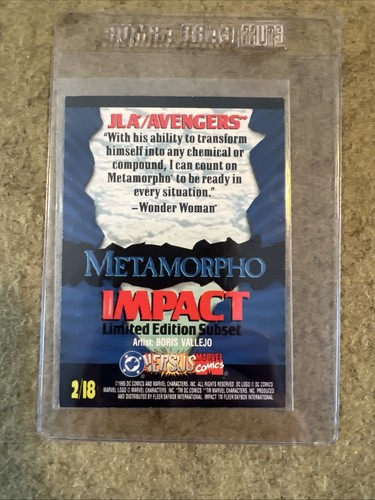 1995 Fleer/SKYBOX Marvel VS. DC IMPACT CARD. METAMORPHO. 2 Of 18 Embossed. - Picture 2 of 2