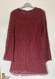 topshop burgundy lace dress