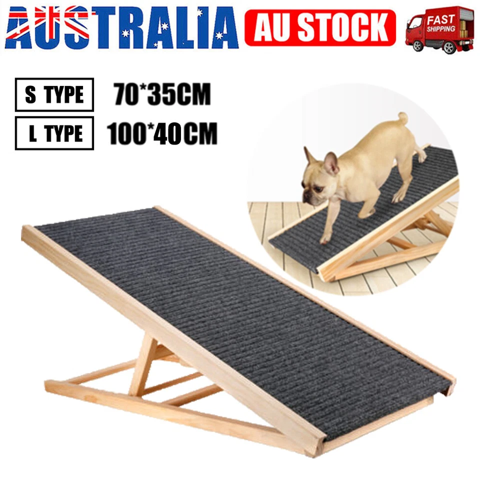 Foldable Dog Pet Ramp Adjustable Height Dogs Stairs for Bed Sofa Car 70cm/100cm - image 2 of 4