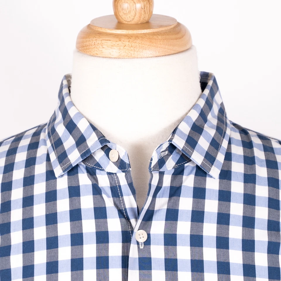Camisa de vestir Scotch & Soda de algodón azul a cuadros con botones manga larga - Talla XL Foto 3 de 4