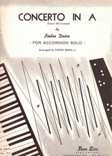 CONCERTO IN A 1st Mov BY PIETRO DEIRO JR ACCORDION COMPOSITION SHEET MUSIC NOS