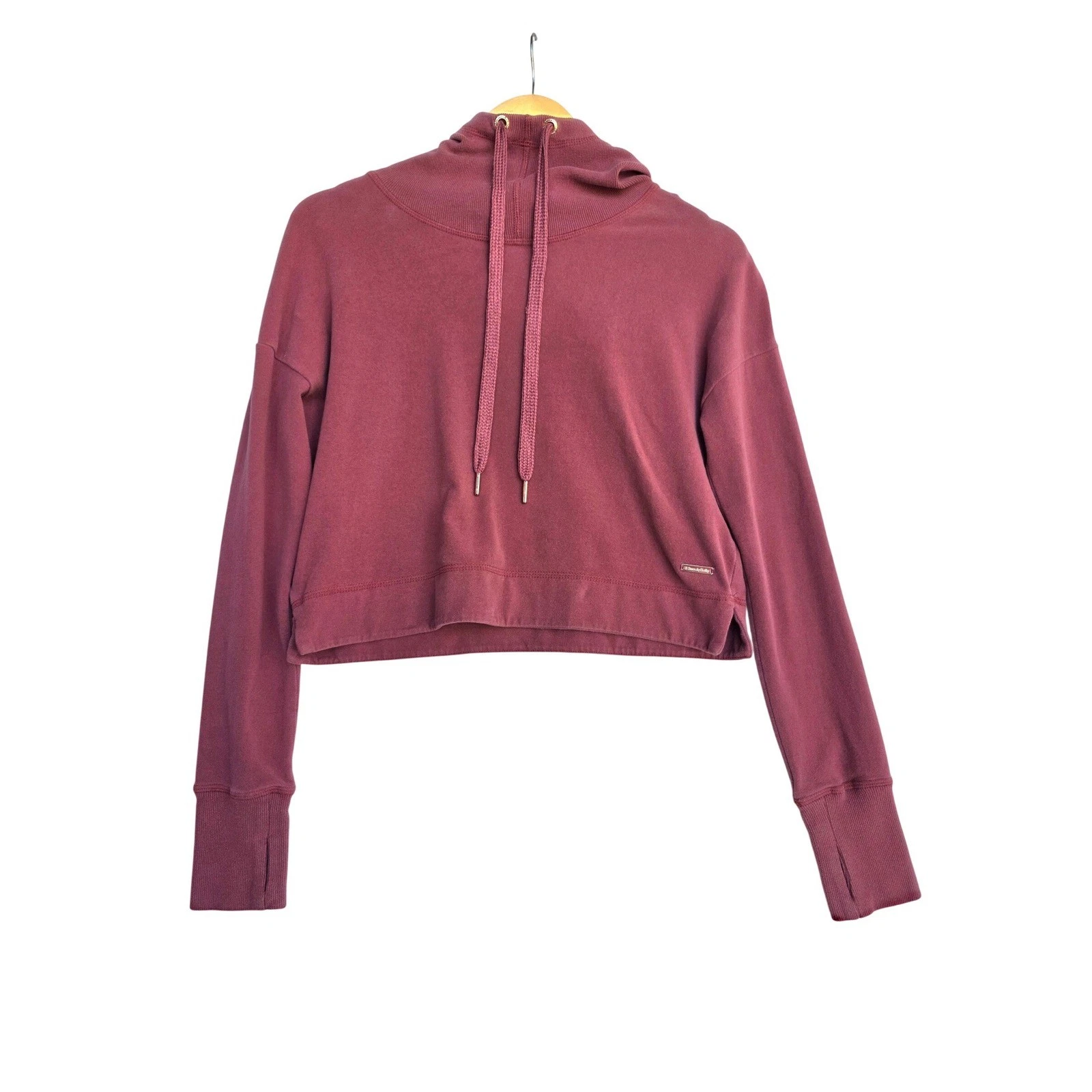 Sweaty Betty Womens Escape Fleece Cropped Hoodie XS Burgundy - Italian Luxury