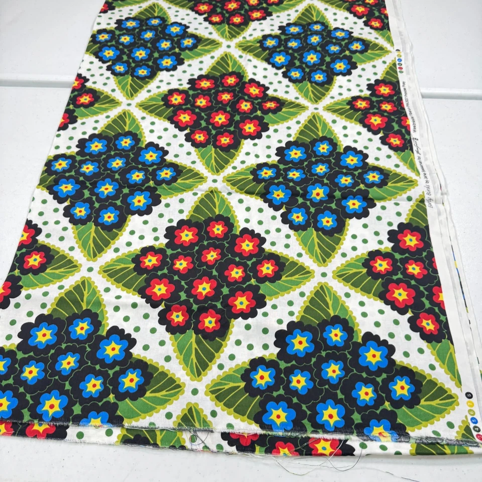 westminster fabric blue red floral quilting cotton early birds 43x79 2 yards - Image 4 of 4