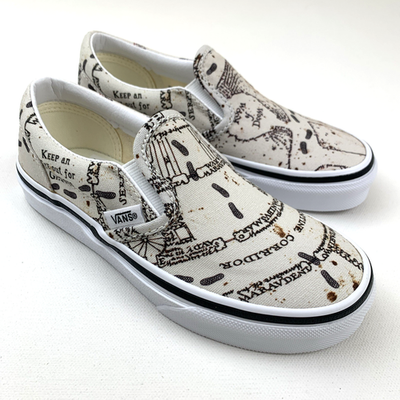 VANS X Harry Potter Marauder Map Classic Slip-on Shoes Canvas Kids