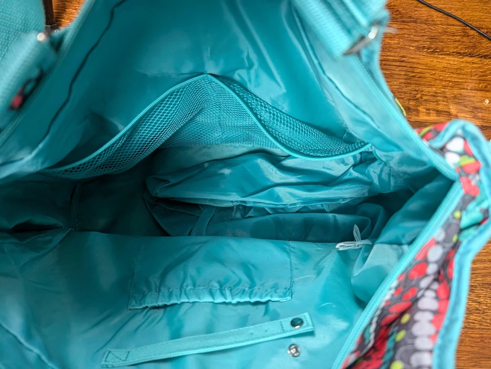 Thirty-One Tote Bag Set Womens Large Blue Multicolor Dot Beach Pool Travel Bags - Image 4 of 4