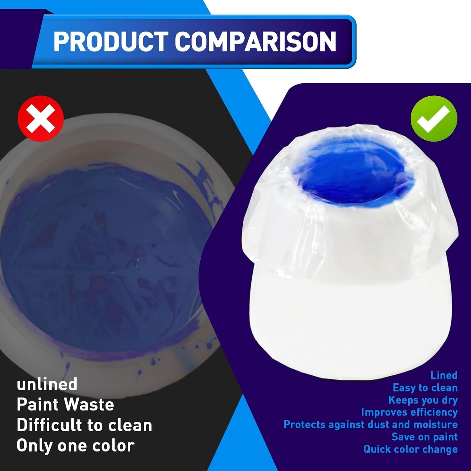 30 Pcs Paint Sprayer Bags, 7.8'' X 11.8'' Sprayer Cup Liners, Transparent Spr...