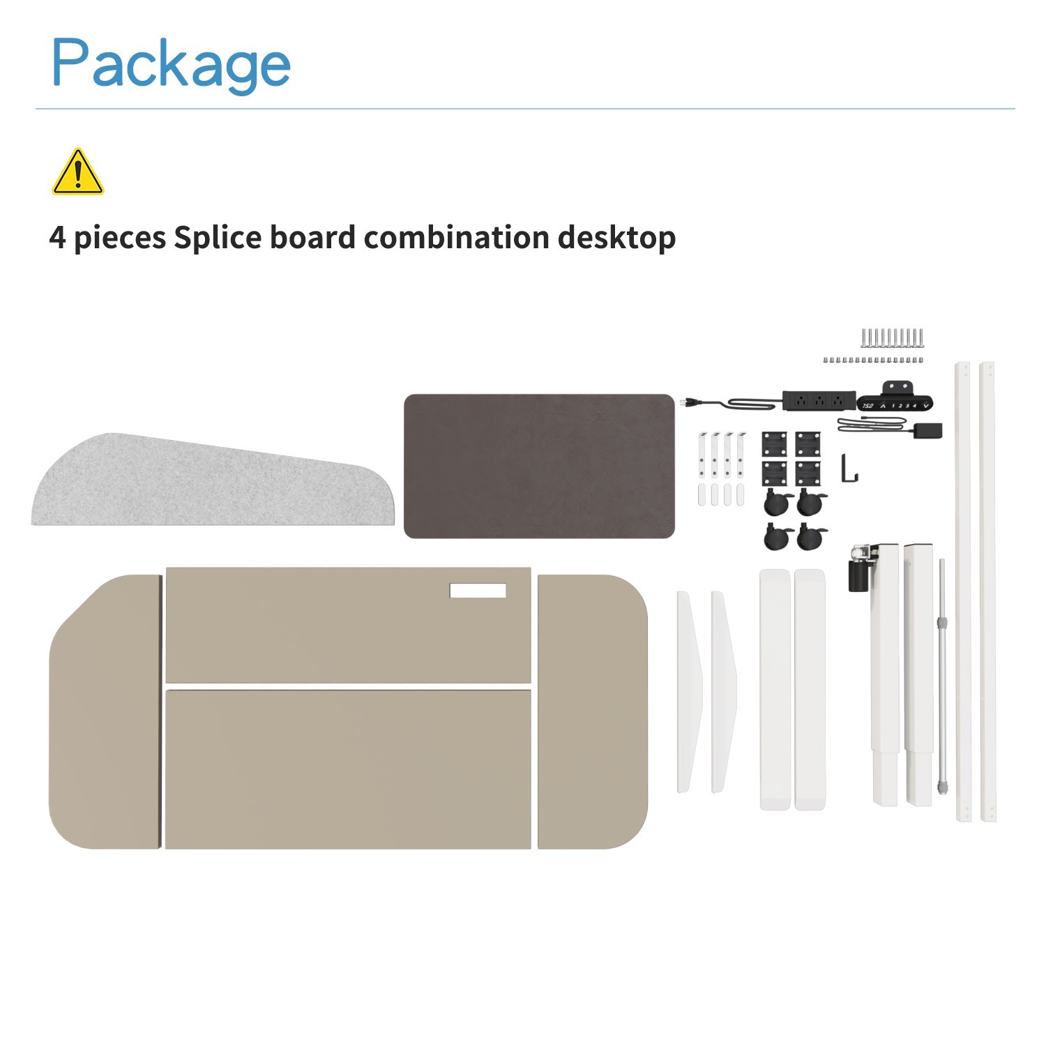 63'' Height Adjustable Standing Desk with a Gray Desk Divider