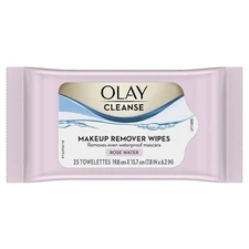 Olay Cleanse Makeup Remover Wipes Rose Water Scent 25 Count Facial Cloths Pack 1