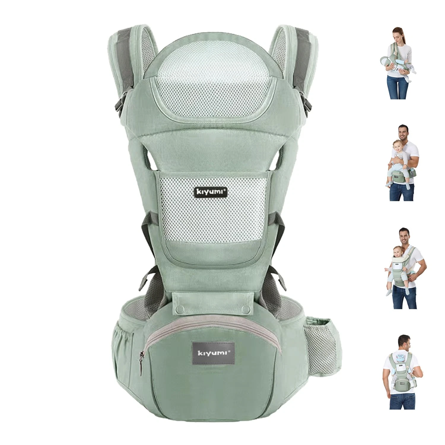 Baby Carrier with Hip Seat, 6- In-1 Baby Carrier Newborn to Toddler, Ergonomic M