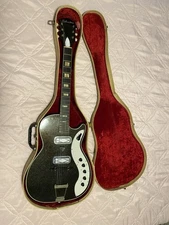 Vintage 1960s Silvertone Electric Guitar Jupiter  1423 Blender Orig. Case As-Is