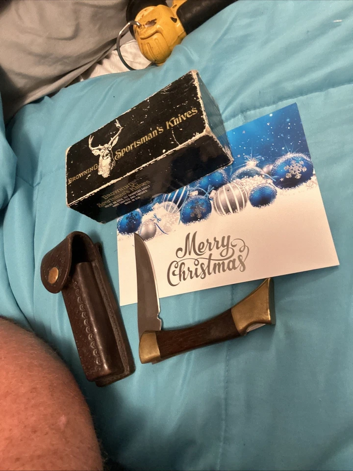 Browning Model 4018F 4” Folding Knife Morgan , Utah Orig Box, Sheath, Rozewood - Image 2 of 4