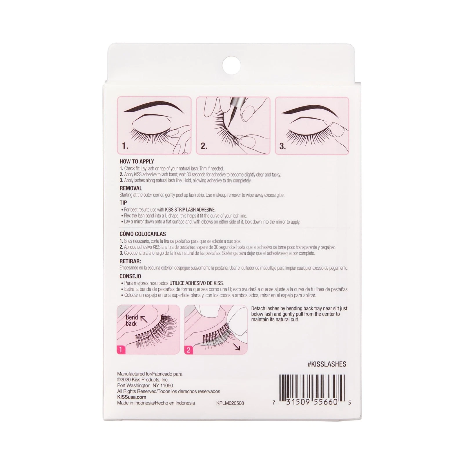 Kiss So Wispy 12mm False Eyelashes, 5 Pairs Reusable Lash Clusters, Easy Apply - product detail image 2