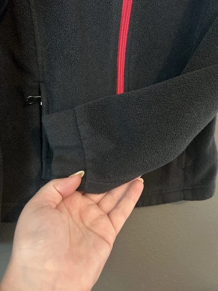 Black And Pink Columbia Fleece Zip Up Size XS / 6 6X Girls Or Boys - Image 4 of 4