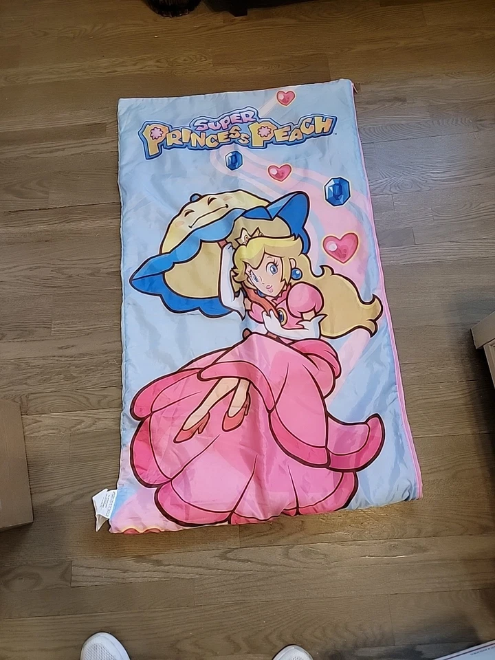 Rare Nintendo Super Mario PRINCESS PEACH Kid Sleeping Bag and Carry Bag/Backpack - Image 3 of 4