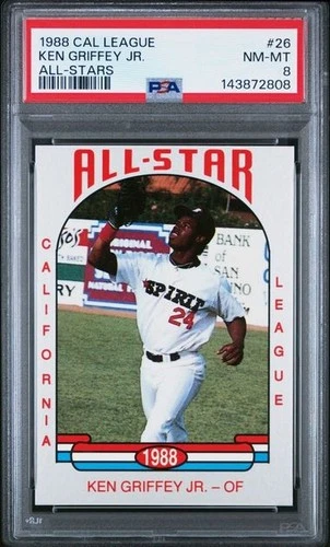PSA 8 1988 CAL LEAGUE ALL-STARS #26 KEN GRIFFEY JR. ROOKIE LOW POPULATION