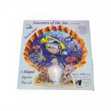 SunsOut Jigsaw Puzzle = Souvenirs of the Sea by Lori Schory Seashell Shaped New