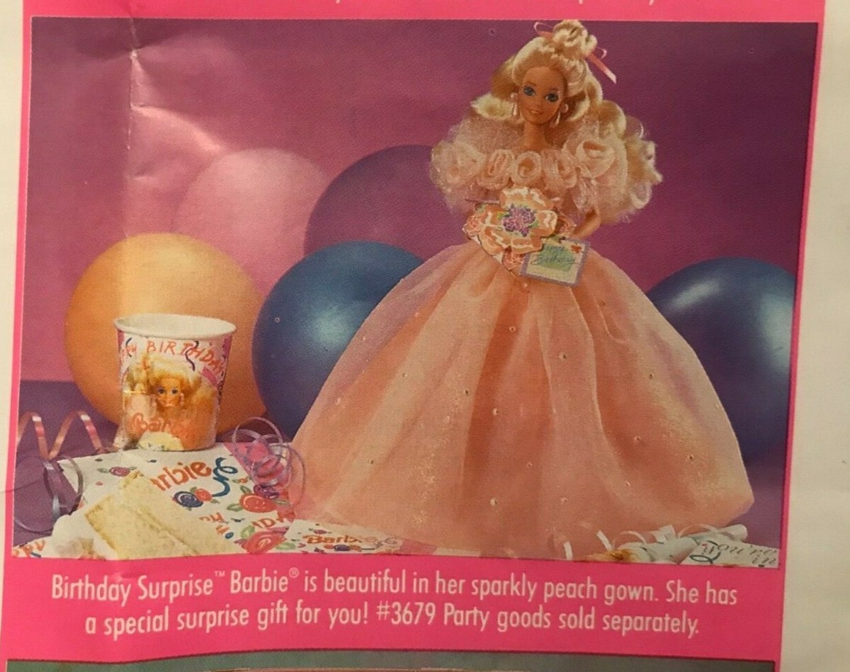 Birthday Surprise Barbie 1991 - Doll #3679 + Stand & Sparkle