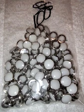 VINTAGE  100 pc 11.5 mm pearl snap CAPS ONLY ONLY.BULK (by weigh5 ) 2.3 oz...NEW