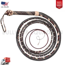 BULL WHIP 10 Feet long 16 Plaits Cow Hide Leather CUSTOM BULLWHIP