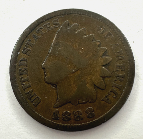 1888 USA Indian Head Cent Münze, sehr guter Zustand sehr gut