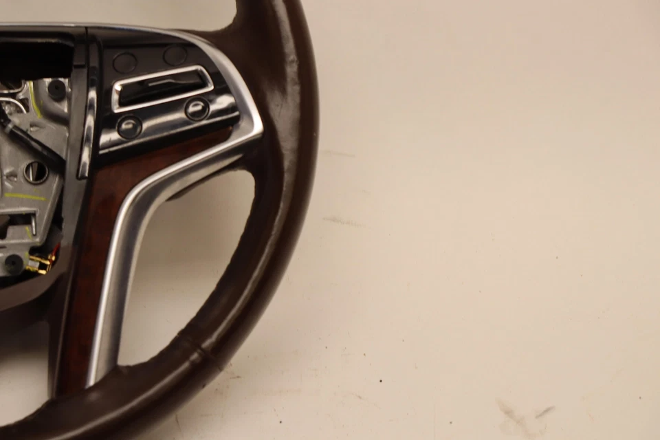 2013-2016 CADILLAC SRX STEERING WHEEL LEATHER BROWN W/ CONTROL SWITCH OEM - Image 4 of 4