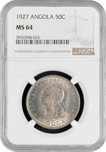 Angola 50 centavos 1927, NGC MS64, "Portuguese colony (1921 - 1974)"