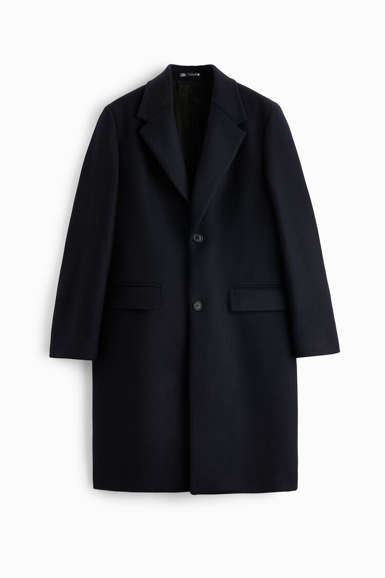 ZARA MAN COAT WITH TWO BUTTONS SEA BLUE SIZE L 6398/589 image 5