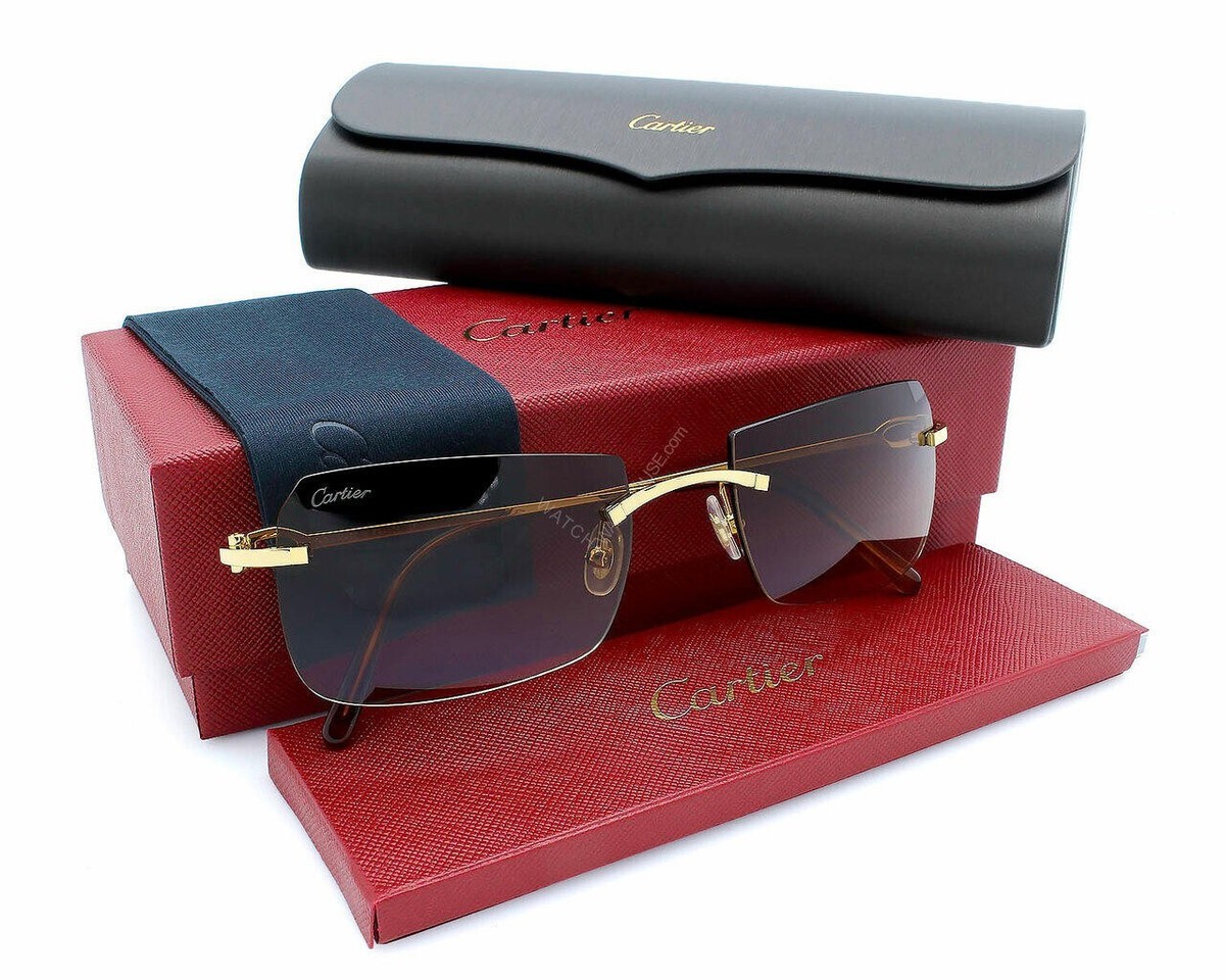 CARTIER C-Decor Gold With Brown Lens 56-19-140 MM Unisex