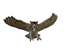Great Horned Owl Figurine - Detailed 5.5" Plastic Model Figure Safari Ltd.