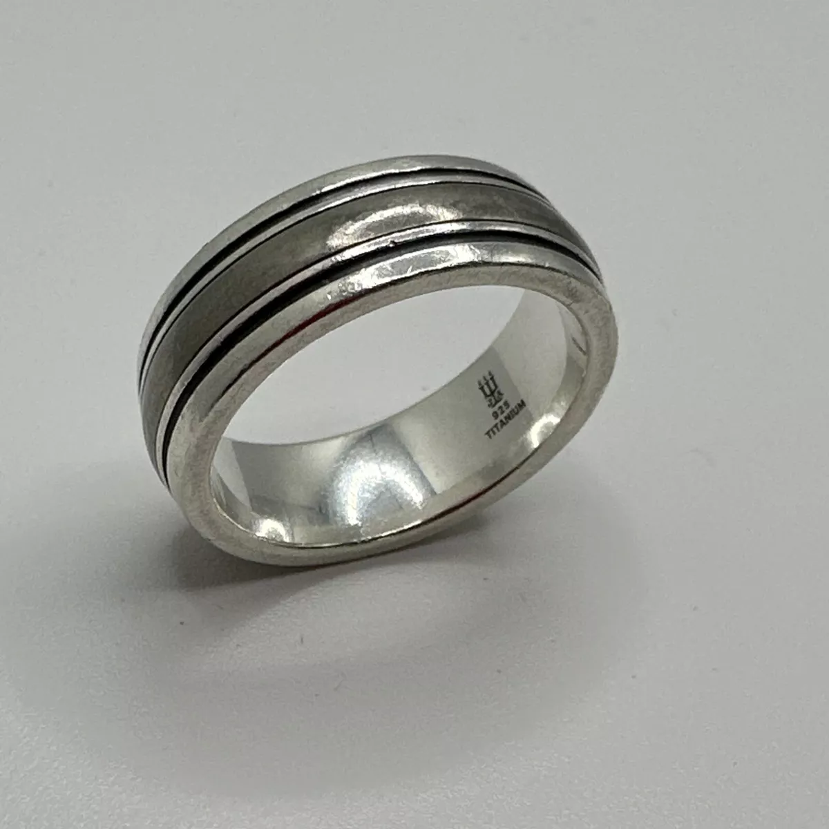James Avery Classic Smooth Titanium and Sterling Silver Wedding