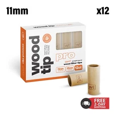 11mm Wood Tip Pro Natural Rolling Filters 12 pack for Cannagar Donut Hash Tips