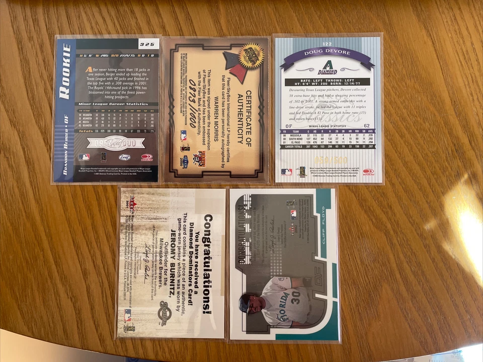 BASEBALL AUTO CARD LOT - Fleer/Donruss/Leaf - See Description for Details - Image 2 of 2