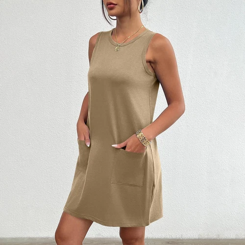 Summer Womens Sleeveless Sundress Short Beach Vacation Tank Dresses With Pockets - Bild 30 von 54