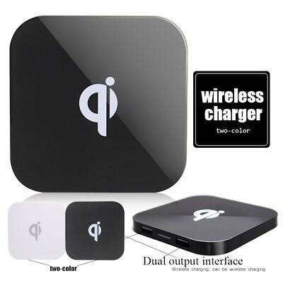 Qi Charger Pad Induktive Ladestation Wireless Kabellos Ladegerät Q8 + 2 x USB