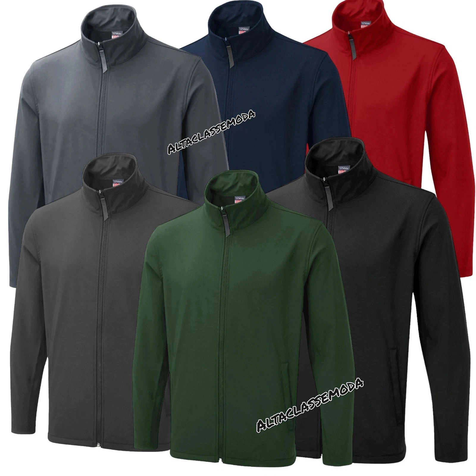 Uneek Soft Shell Jacket Waterproof Windproof Breathable Full Zip Workwear Coat
Opens in a new window